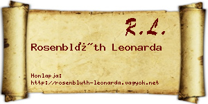 Rosenblüth Leonarda névjegykártya